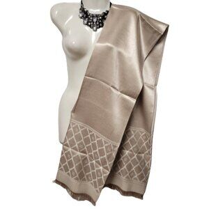 Tan Champagne Scarf Long Rectangular NEW
